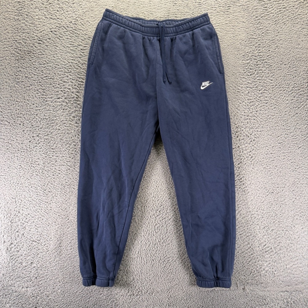 Nike Sweatpants Mens XL Blue Cotton Tapered Fleece-Lined Performance Workout Gym